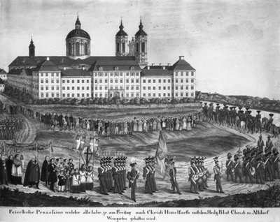 Holy Blood Procession in Altdorf-Weingarten, around 1840 (before 1848) by Joseph Bayer